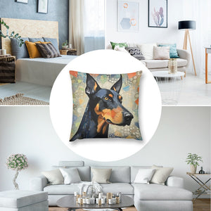 Mosaic Majesty Doberman Plush Pillow Case-Cushion Cover-Doberman, Dog Dad Gifts, Dog Mom Gifts, Home Decor, Pillows-8