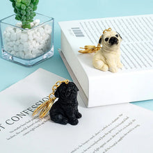 Load image into Gallery viewer, Most Adorable 3D Sitting Pug Resin Keychains-Accessories-Accessories, Dog Dad Gifts, Dog Mom Gifts, Keychain, Pug, Pug - Black-8