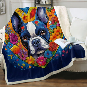 Most Incredible Boston Terrier Love Soft Warm Fleece Blanket-Blanket-Blankets, Boston Terrier, Home Decor-2