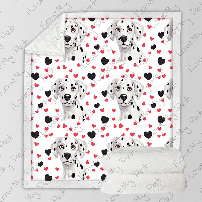 Most Precious Dalmatian Love Soft Warm Fleece Blanket-Blanket-Blankets, Dalmatian, Home Decor-Small-1