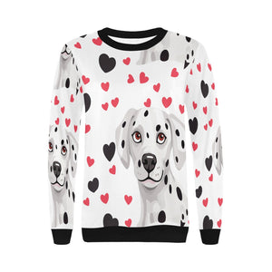 Most Precious Dalmatian Love Women's Sweatshirt-Apparel-Apparel, Dalmatian, Sweatshirt-3