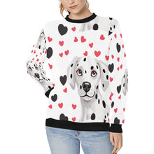 Load image into Gallery viewer, Most Precious Dalmatian Love Women&#39;s Sweatshirt-Apparel-Apparel, Dalmatian, Sweatshirt-White-S-1