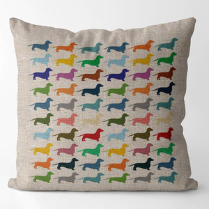 Multi-Colored Dachshunds Cushion Covers-Cushion Cover-Cushion Cover, Dachshund, Dogs, Home Decor-15