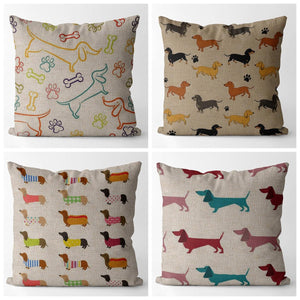 Multi-Colored Dachshunds Cushion Covers-Cushion Cover-Cushion Cover, Dachshund, Dogs, Home Decor-37