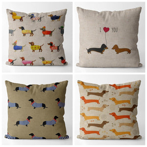 Multi-Colored Dachshunds Cushion Covers-Cushion Cover-Cushion Cover, Dachshund, Dogs, Home Decor-38