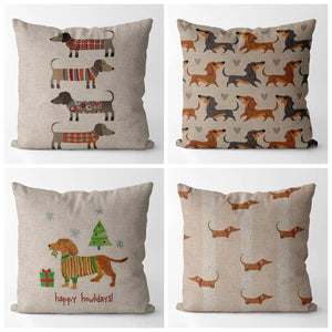 Multi-Colored Dachshunds Cushion Covers-Cushion Cover-Cushion Cover, Dachshund, Dogs, Home Decor-39