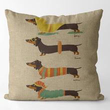 Load image into Gallery viewer, Multi-Colored Dachshunds Cushion Covers-Cushion Cover-Cushion Cover, Dachshund, Dogs, Home Decor-6