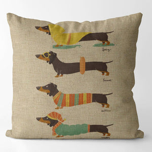 Multi-Colored Dachshunds Cushion Covers-Cushion Cover-Cushion Cover, Dachshund, Dogs, Home Decor-6