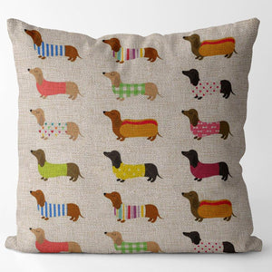Multi-Colored Dachshunds Cushion Covers-Cushion Cover-Cushion Cover, Dachshund, Dogs, Home Decor-8