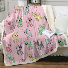 Load image into Gallery viewer, Multicolor Chihuahuas Love Soft Warm Fleece Blanket - 4 Colors-Blanket-Blankets, Chihuahua, Home Decor-15