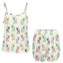 Load image into Gallery viewer, Multicolor Chihuahuas Love Women's Cami and Shorts Pajama Set-3