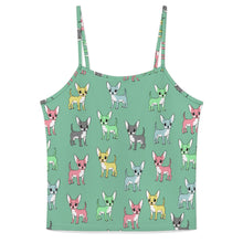 Load image into Gallery viewer, Multicolor Chihuahuas Love Women's Cami and Shorts Pajama Set-XS-MediumAquaMarine-17