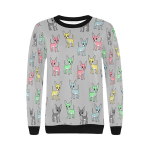 Multicolor Chihuahuas Love Women's Sweatshirt-Apparel-Apparel, Chihuahua, Sweatshirt-10