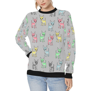 Multicolor Chihuahuas Love Women's Sweatshirt-Apparel-Apparel, Chihuahua, Sweatshirt-Silver-XS-11