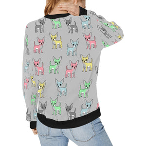 Multicolor Chihuahuas Love Women's Sweatshirt-Apparel-Apparel, Chihuahua, Sweatshirt-13