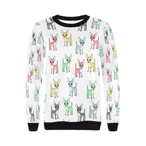 Multicolor Chihuahuas Love Women's Sweatshirt-Apparel-Apparel, Chihuahua, Sweatshirt-2