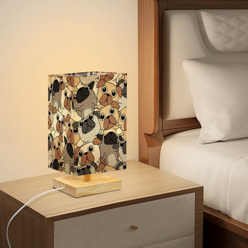 Multicolor Pugs Parade Desktop Table Lamp 360x
