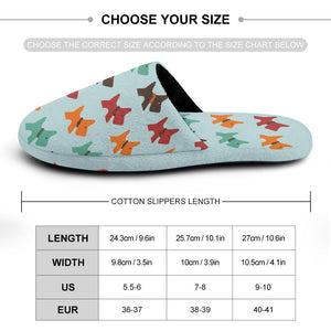Multicolor Schnauzer Love Women's Cotton Mop Slippers-Footwear-Accessories, Schnauzer, Slippers-36-37_（5.5-6）-PowderBlue1-11