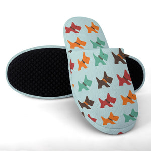 Multicolor Schnauzer Love Women's Cotton Mop Slippers-Footwear-Accessories, Schnauzer, Slippers-15