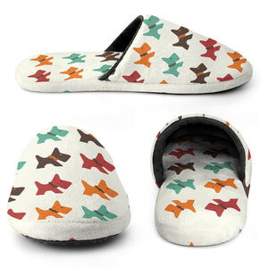 Multicolor Schnauzer Love Women's Cotton Mop Slippers-Footwear-Accessories, Schnauzer, Slippers-17