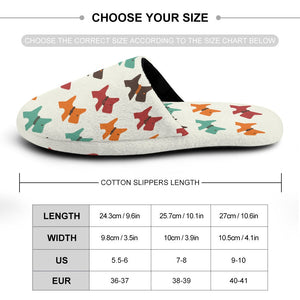 Multicolor Schnauzer Love Women's Cotton Mop Slippers-Footwear-Accessories, Schnauzer, Slippers-36-37_（5.5-6）-Ivory-18