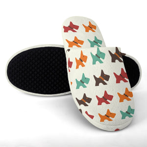 Multicolor Schnauzer Love Women's Cotton Mop Slippers-Footwear-Accessories, Schnauzer, Slippers-20