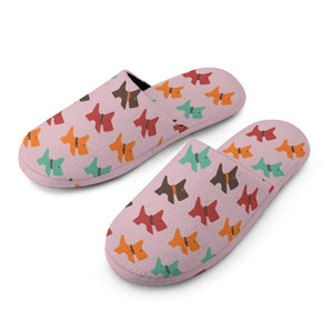 Multicolor Schnauzer Love Women's Cotton Mop Slippers-Footwear-Accessories, Schnauzer, Slippers-9