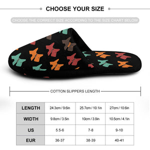 Multicolor Schnauzer Love Women's Cotton Mop Slippers-Footwear-Accessories, Schnauzer, Slippers-36-37_（5.5-6）-Black-1
