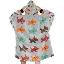 Load image into Gallery viewer, Multicolor Scottie Dog Love Blanket Hoodie for Women-Apparel-Blanket Hoodie, Blankets, Scottish Terrier-11