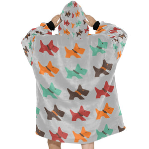 Multicolor Scottie Dog Love Blanket Hoodie for Women-Apparel-Blanket Hoodie, Blankets, Scottish Terrier-11