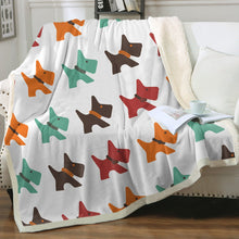 Load image into Gallery viewer, Multicolor Scottie Dog Love Soft Warm Fleece Blanket - 4 Colors-Blanket-Blankets, Home Decor, Scottish Terrier-13