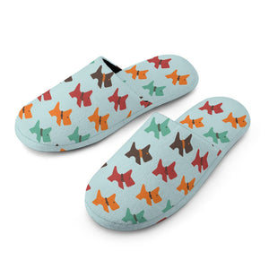 Multicolor Scottie Dog Love Women's Cotton Mop Slippers-Footwear-Accessories, Scottish Terrier, Slippers-13