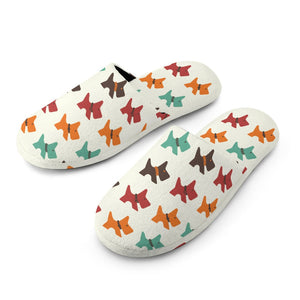 Multicolor Scottie Dog Love Women's Cotton Mop Slippers-Footwear-Accessories, Scottish Terrier, Slippers-20
