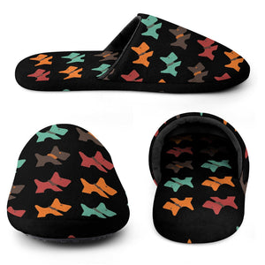Multicolor Scottie Dog Love Women's Cotton Mop Slippers-Footwear-Accessories, Scottish Terrier, Slippers-2
