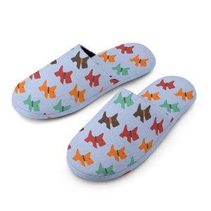 Multicolor Scottie Dog Love Women's Cotton Mop Slippers-Footwear-Accessories, Scottish Terrier, Slippers-4