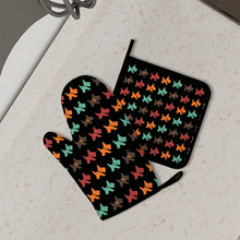 Load image into Gallery viewer, Multicolor Scottie Love Oven Mitts and Pot Holder Set-Kitchen Decor-Accessories,Dog Mom Gifts,Scottish Terrier-2