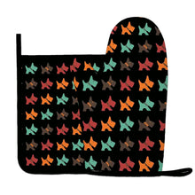 Load image into Gallery viewer, Multicolor Scottie Love Oven Mitts and Pot Holder Set-Kitchen Decor-Accessories,Dog Mom Gifts,Scottish Terrier-6