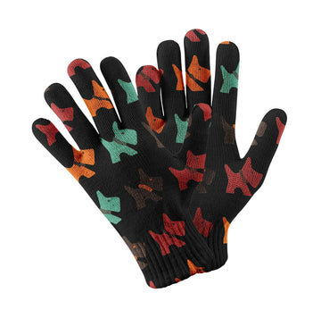 Multicolor Scottie Love Touch Screen Gloves-Accessories-Accessories, Dog Dad Gifts, Dog Mom Gifts, Gloves-5