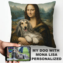 Load image into Gallery viewer, My Afghan Hound with Mona Lisa - Personalized Pillowcase-Home Decor-Dog Dad Gifts,Dog Memorial Gifts,Dog Mom Gifts,Home Decor,Personalize Artwork,Pillows-1