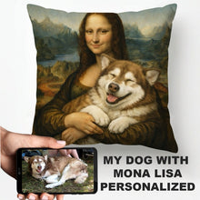 Load image into Gallery viewer, My Alaskan Malamute with Mona Lisa - Personalized Pillowcase-Home Decor-Alaskan Malamute,Dog Dad Gifts,Dog Memorial Gifts,Dog Mom Gifts,Home Decor,Personalize Artwork,Pillows-1