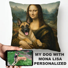 Load image into Gallery viewer, My Belgian Malinois with Mona Lisa - Personalized Pillowcase-Home Decor-Dog Dad Gifts,Dog Memorial Gifts,Dog Mom Gifts,Home Decor,Personalize Artwork,Pillows-1