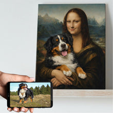 Load image into Gallery viewer, My Bernese with Mona Lisa Personalized Renaissance Dog Portrait-Personalized Dog Gifts-Bernese Mountain Dog,Dog Art,Dog Dad Gifts,Dog Mom Gifts,Home Decor,Personalize Artwork,Poster-1