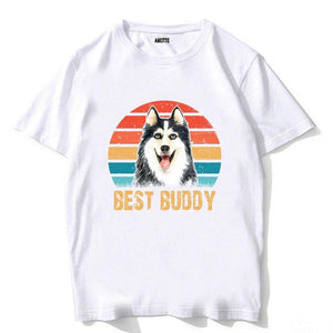 My Best Buddy is a Husky Mens T Shirt-Apparel-Apparel, Dogs, Shirt, Siberian Husky, T Shirt, Z1-5