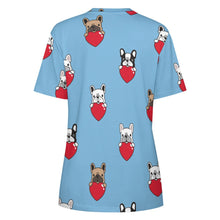 Load image into Gallery viewer, My Biggest Love French Bulldog All Over Print Women&#39;s Cotton T-Shirt - 4 Colors-Apparel-Apparel, French Bulldog, Shirt, T Shirt-10