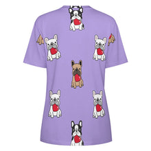 Load image into Gallery viewer, My Biggest Love French Bulldog All Over Print Women&#39;s Cotton T-Shirt - 4 Colors-Apparel-Apparel, French Bulldog, Shirt, T Shirt-10