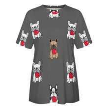 Load image into Gallery viewer, My Biggest Love French Bulldog All Over Print Women&#39;s Cotton T-Shirt - 4 Colors-Apparel-Apparel, French Bulldog, Shirt, T Shirt-12