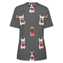 Load image into Gallery viewer, My Biggest Love French Bulldog All Over Print Women&#39;s Cotton T-Shirt - 4 Colors-Apparel-Apparel, French Bulldog, Shirt, T Shirt-13