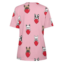 Load image into Gallery viewer, My Biggest Love French Bulldog All Over Print Women&#39;s Cotton T-Shirt - 4 Colors-Apparel-Apparel, French Bulldog, Shirt, T Shirt-4