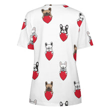 Load image into Gallery viewer, My Biggest Love French Bulldog All Over Print Women&#39;s Cotton T-Shirt - 4 Colors-Apparel-Apparel, French Bulldog, Shirt, T Shirt-5