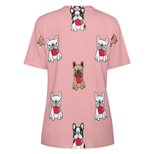 Load image into Gallery viewer, My Biggest Love French Bulldog All Over Print Women&#39;s Cotton T-Shirt - 4 Colors-Apparel-Apparel, French Bulldog, Shirt, T Shirt-7